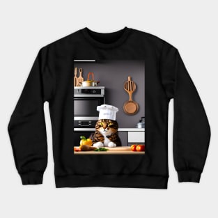 Chef Cat - Modern Digital Art Crewneck Sweatshirt